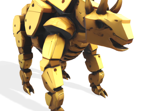 Mechanical Rhino Warriors Battle-Ready Sentinel Collection Model Cetak 3D