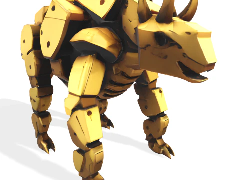 Mechanical Rhino Warriors Battle-Ready Sentinel Collection 3D Print Model