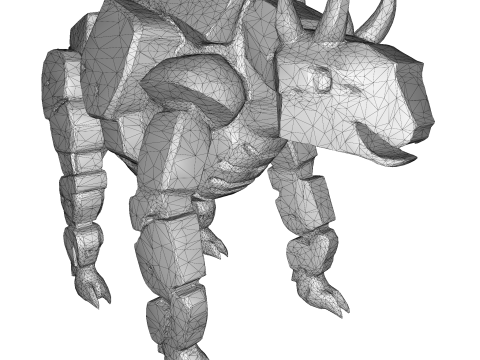 Mechanical Rhino Warriors Battle-Ready Sentinel Collection Model Cetak 3D