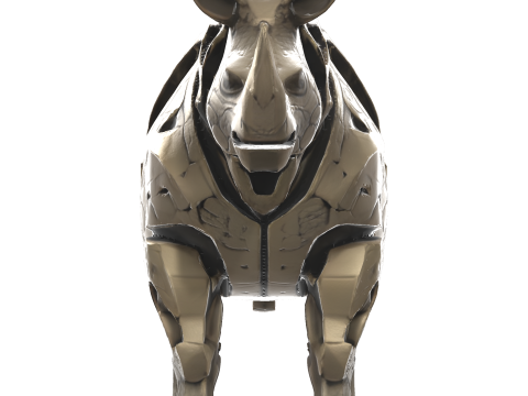 Mechanical Rhino Warriors Battle-Ready Sentinel Collection Model Cetak 3D