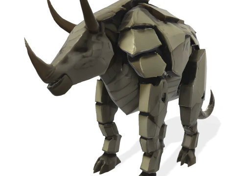 Mechanical Rhino Warriors Battle-Ready Sentinel Collection 3D Print Model