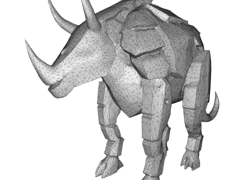 Mechanical Rhino Warriors Battle-Ready Sentinel Collection Model Cetak 3D