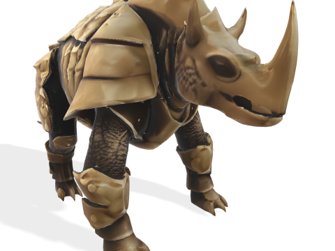 Mechanical Rhino Warriors Battle-Ready Sentinel Collection Model Cetak 3D