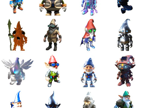 Gnome Squad Cosmic Cyber Adventures 3D Print Model