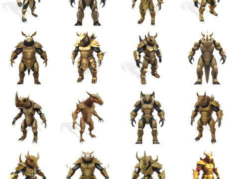 Golden Sentinel Armor Collection 3D Print Model