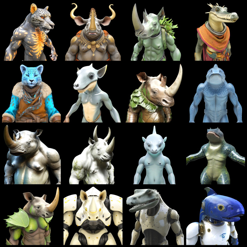 ZooMorphs Fantasy Creature Collection 3D Принт Модель .c4d .max .obj .3ds .fbx .stl .blend