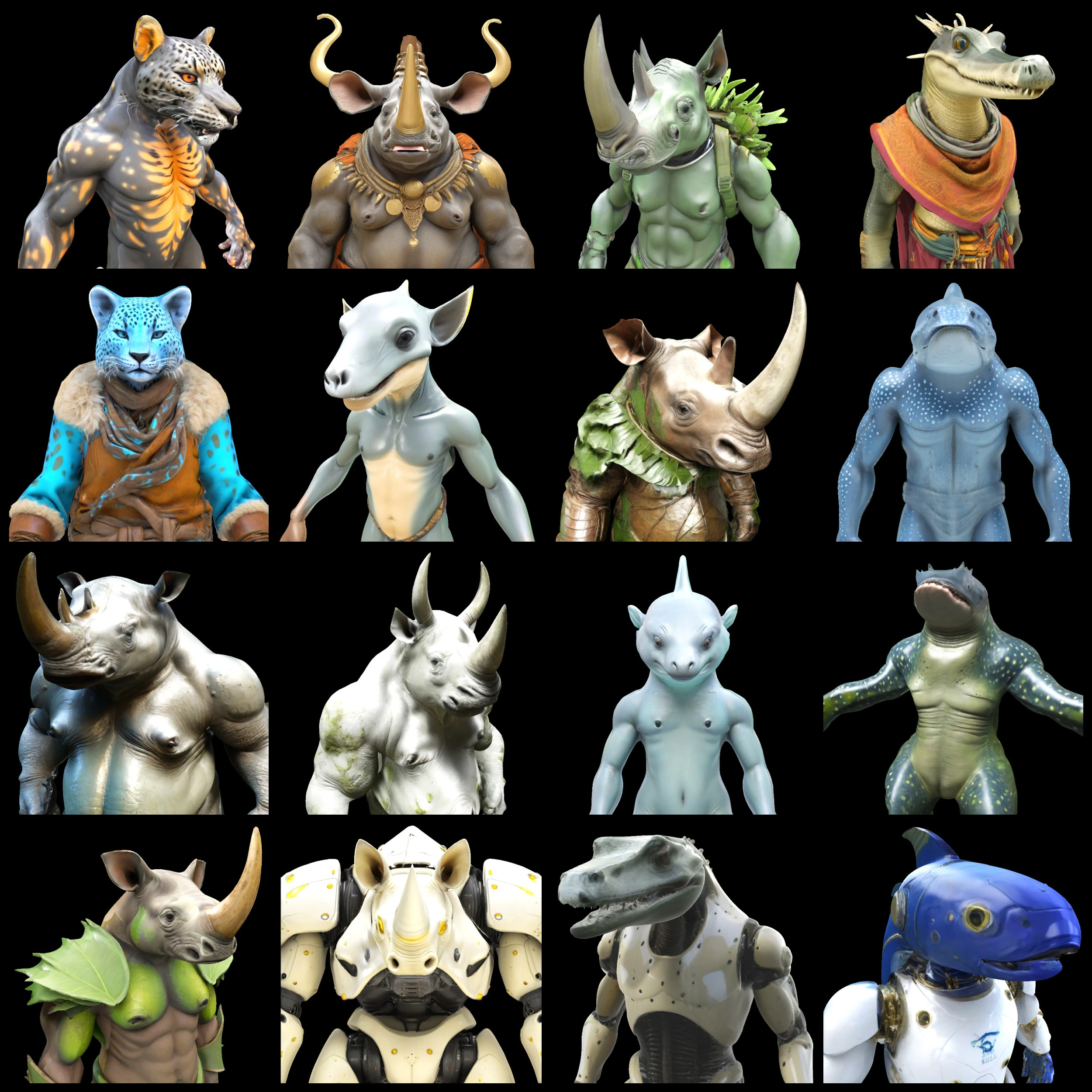 ZooMorphs Fantasy Creature Collection 3D Print Model .c4d .max .obj .3ds .fbx .stl .blend 