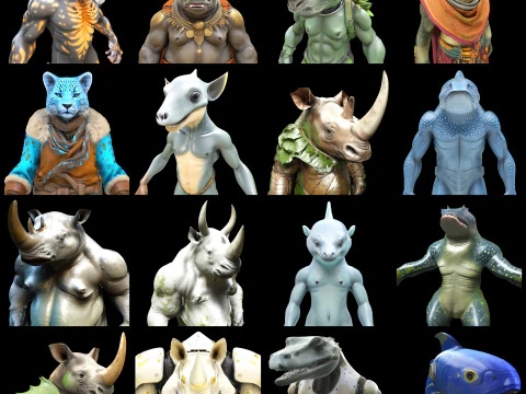 ZooMorphs ファンタジー クリーチャー コレクション 3Dプリントモデル