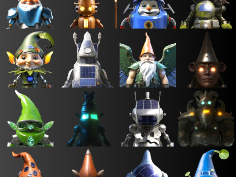 Enchanted Guardian Gnomes Magical Defenders Collection 3D Baskı Modeli