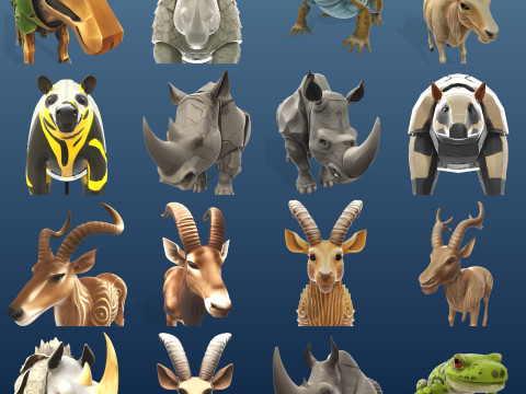 Safari Guardians Mythical Animal Collection Model Cetak 3D