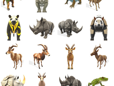 Safari Guardians Mythical Animal Collection 3D Print Model