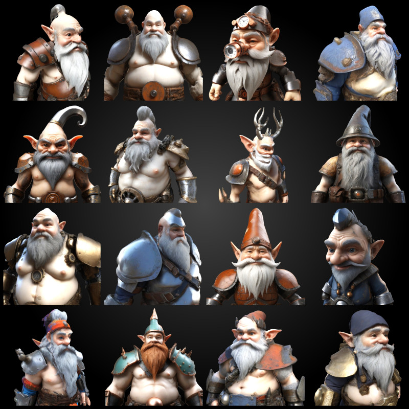 Dwarven Vanguard Full-Body Single-Piece Figurine 3D 프린트 모델 .c4d .max .obj .3ds .fbx .stl .blend 
