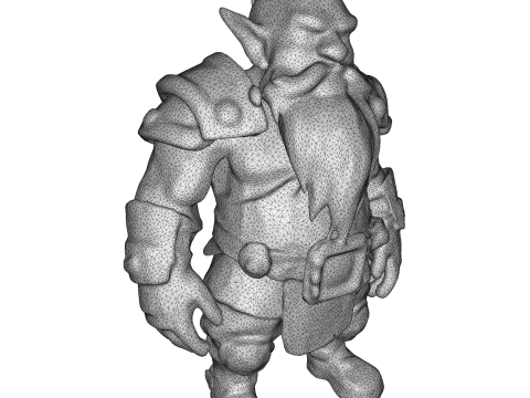Dwarven Vanguard Full-Body Single-Piece Figurine 3D 프린트 모델