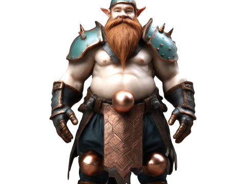 Dwarven Vanguard Full-Body Single-Piece Figurine 3D 프린트 모델
