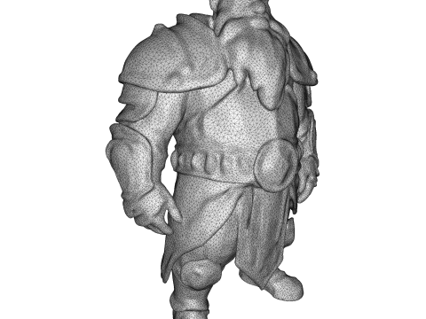 Dwarven Vanguard Full-Body Single-Piece Figurine 3D 프린트 모델