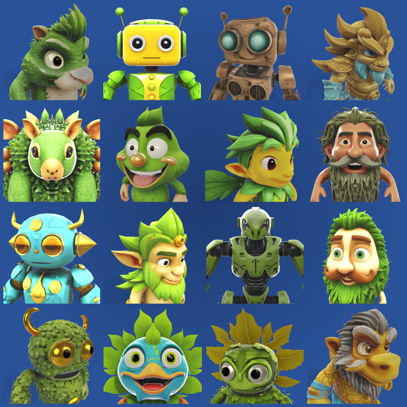 Enchanted Worlds Collection Nature Tech Fusion Characters 3D-printmodel .c4d .max .obj .3ds .fbx .stl .blend