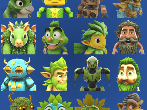 Enchanted Worlds Collection Nature Tech Fusion Characters 3D Print Model