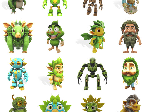 Enchanted Worlds Collection Nature Tech Fusion Characters 3D-printmodel
