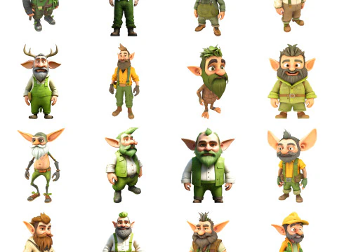 Guardi&otilde;es do Jardim do Esquadr&atilde;o Gnomo Modelo de Impressão 3D