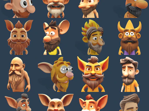 風変わりなひげを生やした土のスプライト 3Dプリントモデル