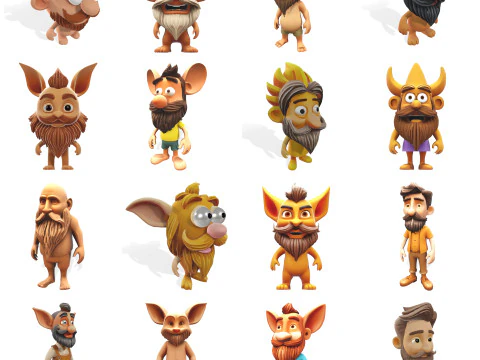 Whimsical Bearded Earthen Sprites 3D Print Model