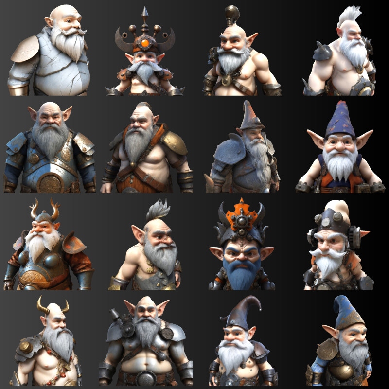 Dwarven Warriors Ultimate Collection Fantasy Character Models 3D 프린트 모델 .c4d .max .obj .3ds .fbx .stl .blend