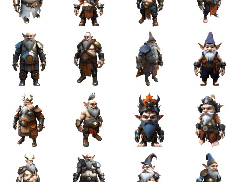 Dwarven Warriors Ultimate Collection Fantasy Character Models 3D 프린트 모델