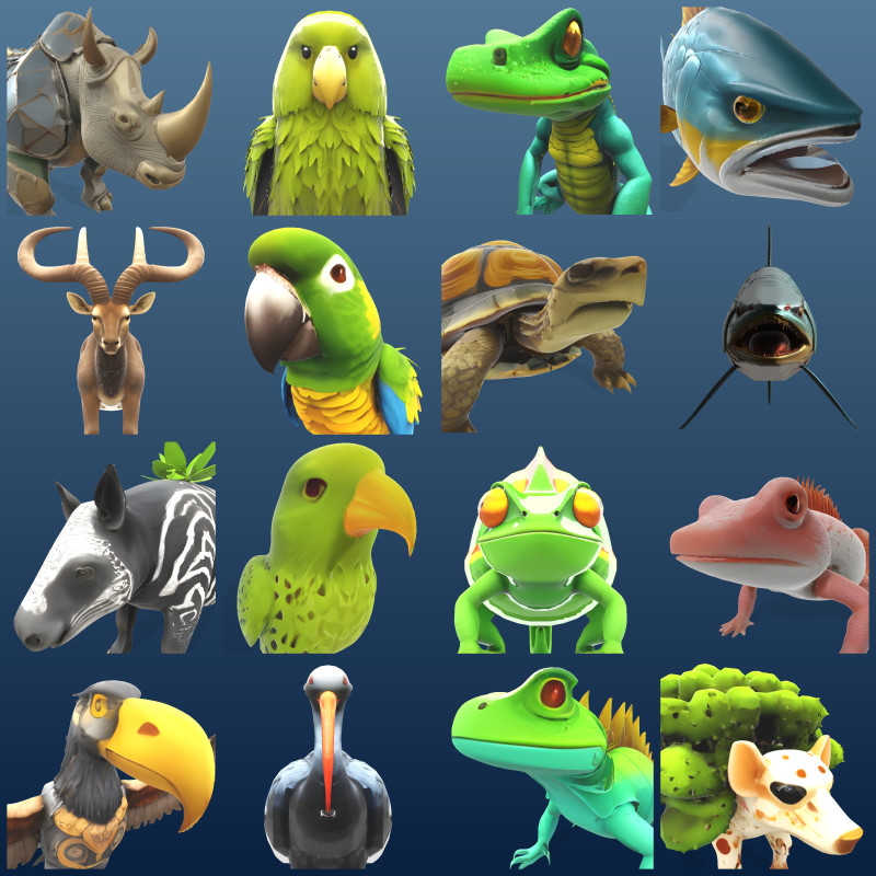 Fantastic Menagerie Mythical Animal Figurine Collection 3D Принт Модель .c4d .max .obj .3ds .fbx .stl .blend