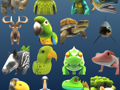 Fantastic Menagerie Mythical Animal Figurine Collection 3D Print Model