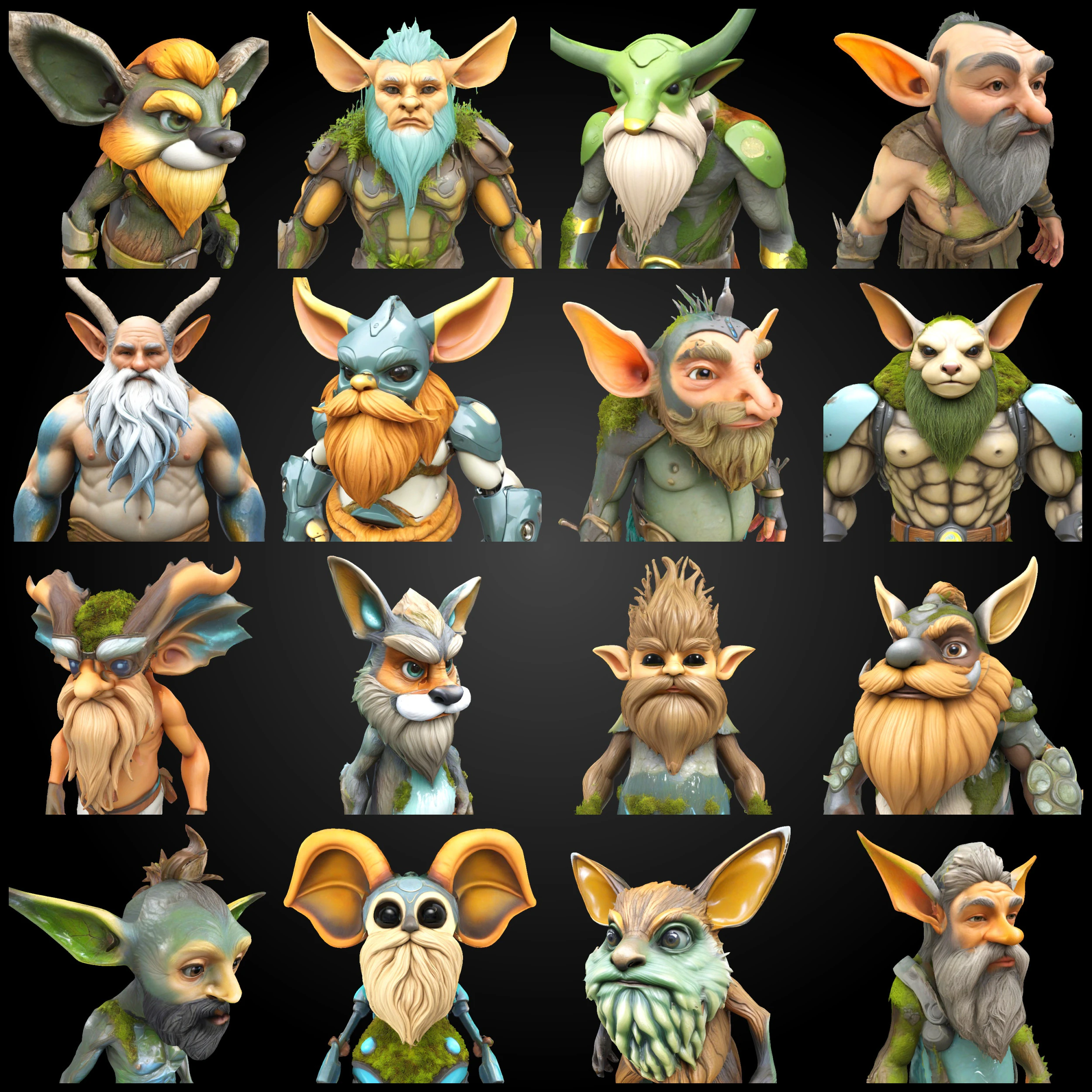 AI Forest Goblin Guardians Collection 3D Print Model .c4d .max .obj .3ds .fbx .stl .blend