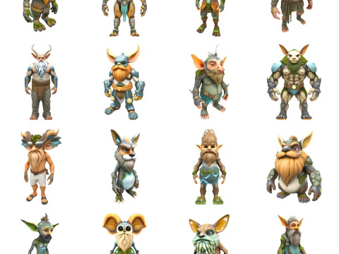 AI Forest Goblin Guardians Collection 3D Print Model