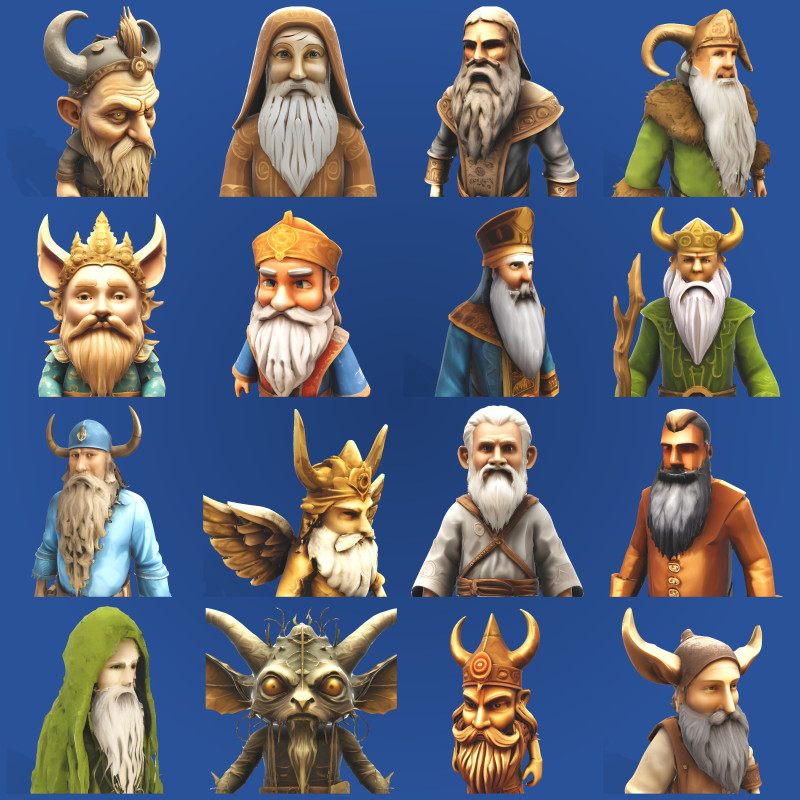Dwarven Guardians Collection Epic Fantasy Dwarf Characters 3D-Druckmodell .c4d .max .obj .3ds .fbx .stl .blend