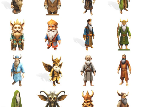 Cole&ccedil;&atilde;o Dwarven Guardians Personagens an&otilde;es de fantasia &eacute;pica Modelo de Impressão 3D