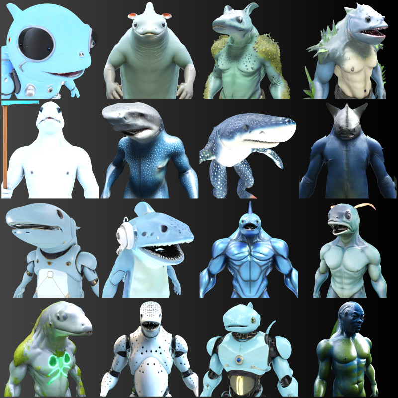 Aquatic Warriors Sea Guardians Collection Modello di stampa 3D .c4d .max .obj .3ds .fbx .stl .blend