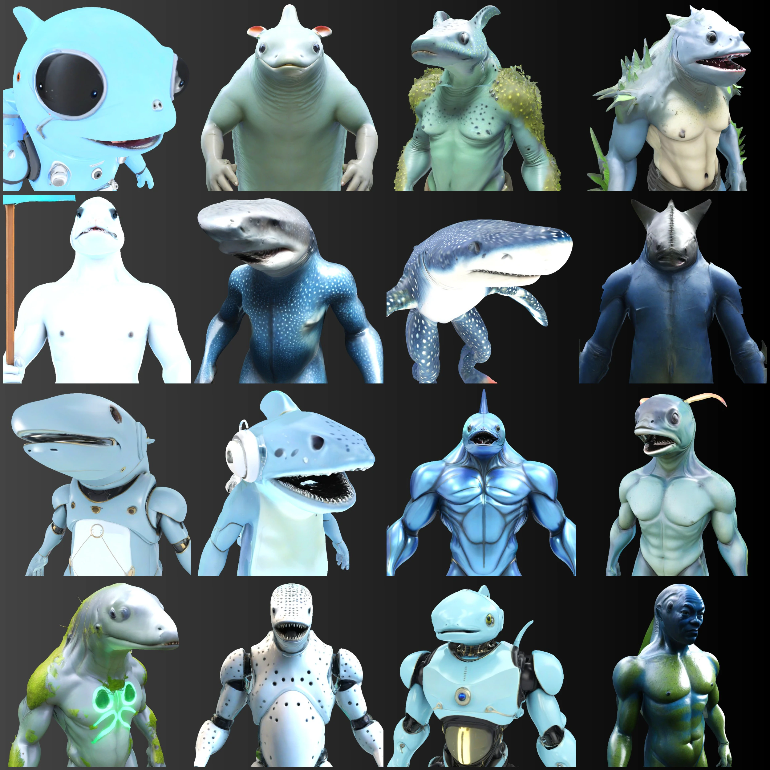 Aquatic Warriors Sea Guardians Collection 3D Print Model .c4d .max .obj .3ds .fbx .stl .blend 