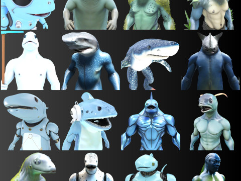 Aquatic Warriors Sea Guardians Collection 3D-Druckmodell
