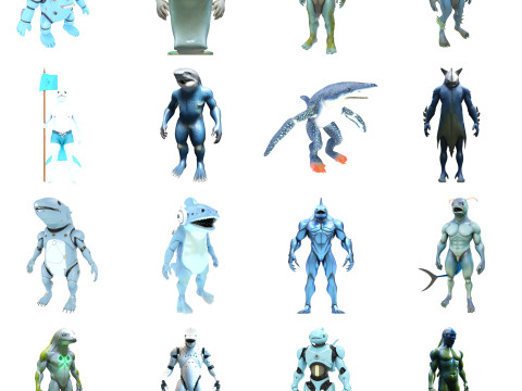Aquatic Warriors Sea Guardians Collection Modello di stampa 3D