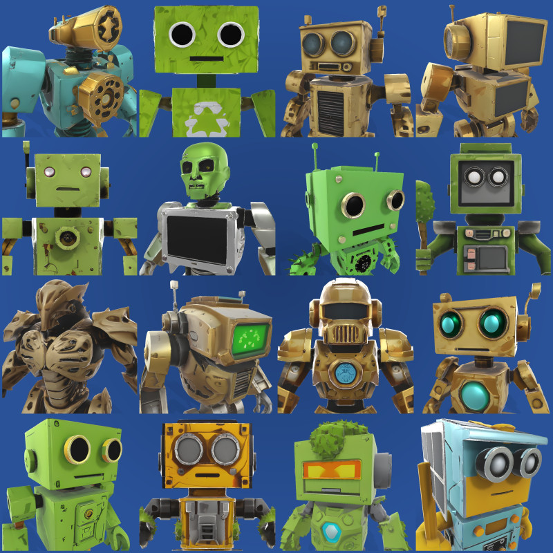 Articulated Robot Army Collection 3Dプリントモデル .c4d .max .obj .3ds .fbx .stl .blend