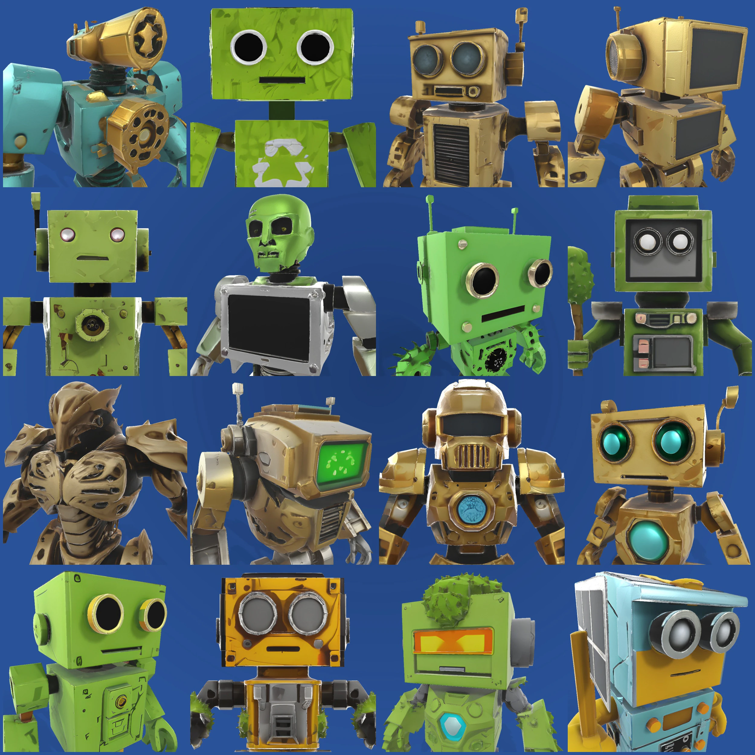 Articulated Robot Army Collection 3D Print Model .c4d .max .obj .3ds .fbx .stl .blend
