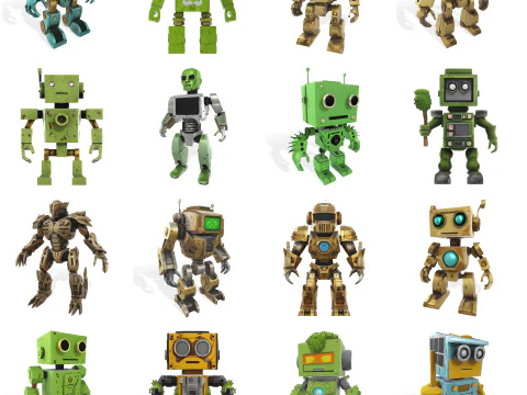 Articulated Robot Army Collection 3D Print Model