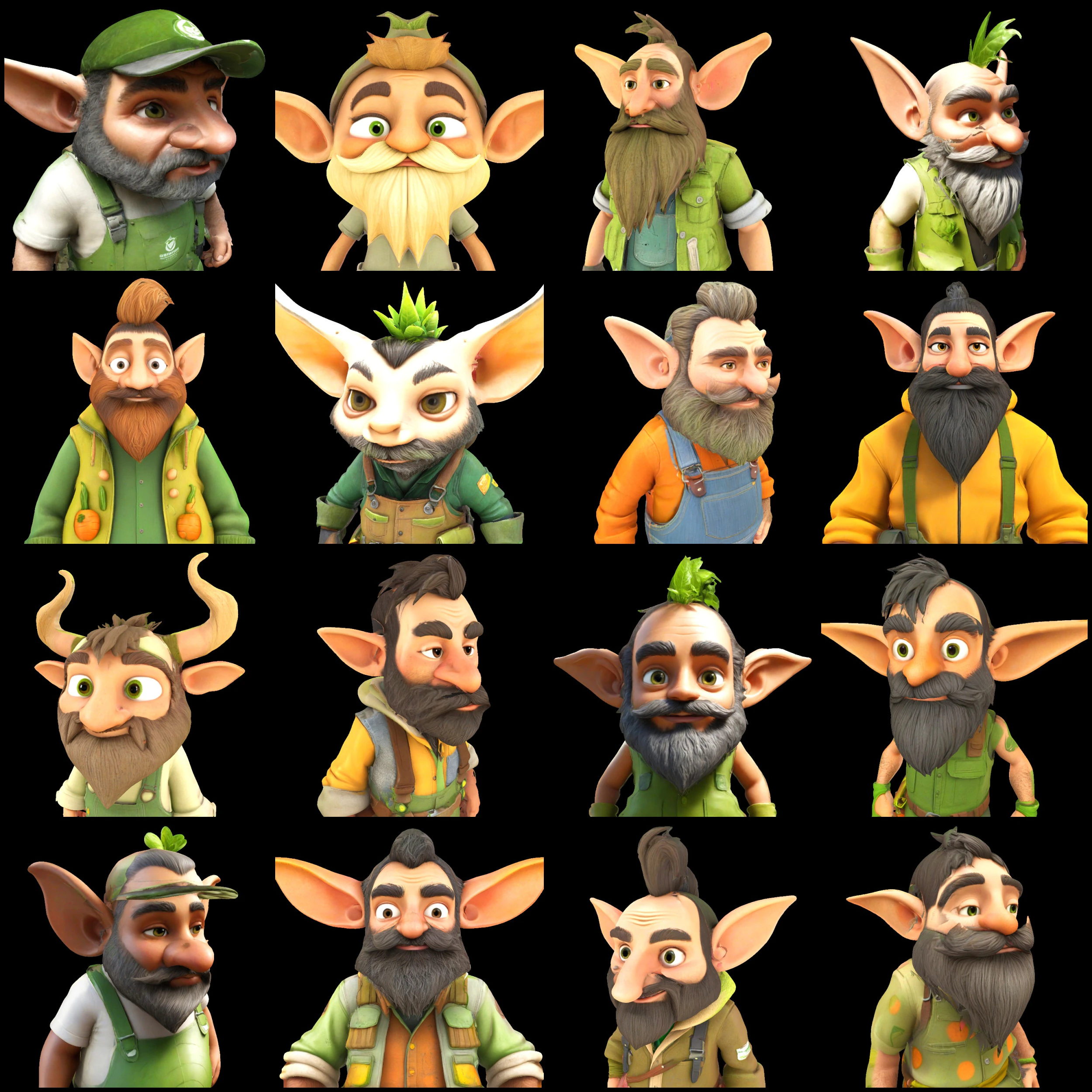 Enchanted Grove Guardians Fantasy Gnome Figurine Collection 3D Print Model .c4d .max .obj .3ds .fbx .stl .blend