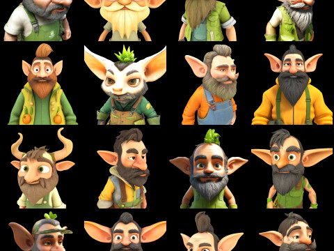 Enchanted Grove Guardians Fantasy Gnome Figurine Collection Modello di stampa 3D