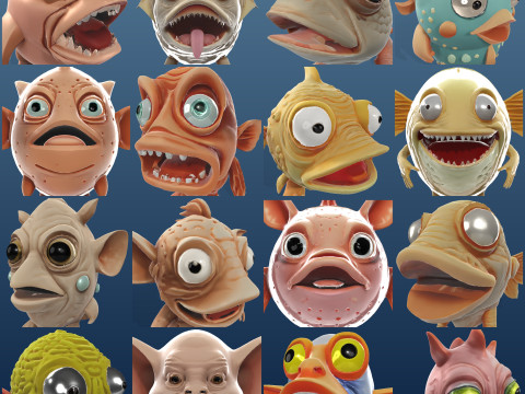 WhimsiFish Friends Collection 3D Print Model