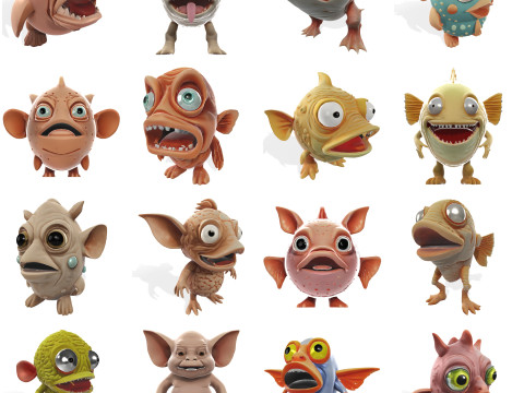 WhimsiFish Friends Collection Modèles 3D en vedette