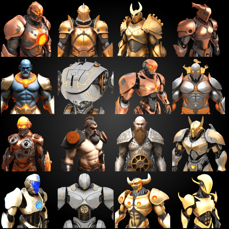 Elite Armored Warriors Collection - Premium Fantasy Fighter Pack 3Dプリントモデル .c4d .max .obj .3ds .fbx .stl .blend