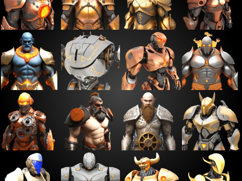 Elite Armored Warriors Collection - Premium Fantasy Fighter Pack 3D-Druckmodell