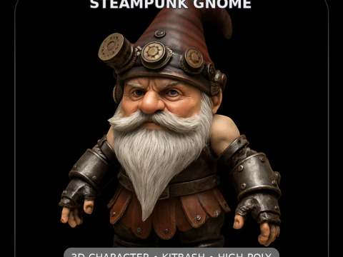 Forgefolk Guardians High-Poly Dwarf Gnome Character Pack 5 Models 3D Print Model
