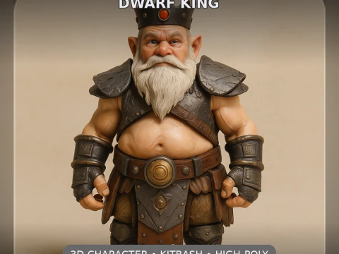 Forgefolk Guardians High-Poly Dwarf Gnome Character Pack 5 Models 3D Print Model