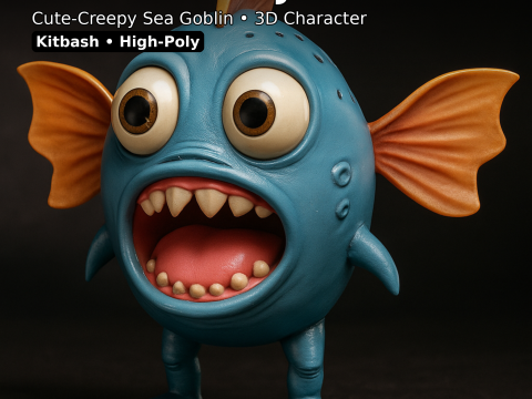 シー ゴブリン モンスター 10 ハイポリ キットバッシュ クリーチャー パック 3Dプリントモデル
