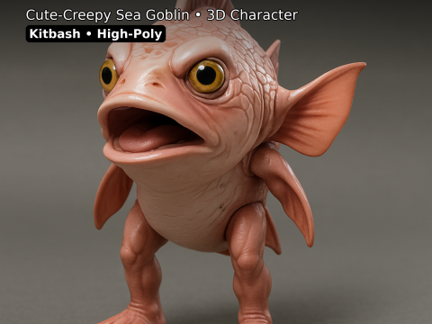 シー ゴブリン モンスター 10 ハイポリ キットバッシュ クリーチャー パック 3Dプリントモデル